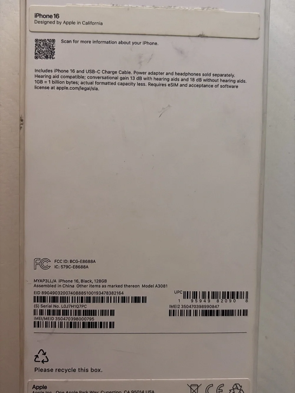 Apple iPhone 16 Black